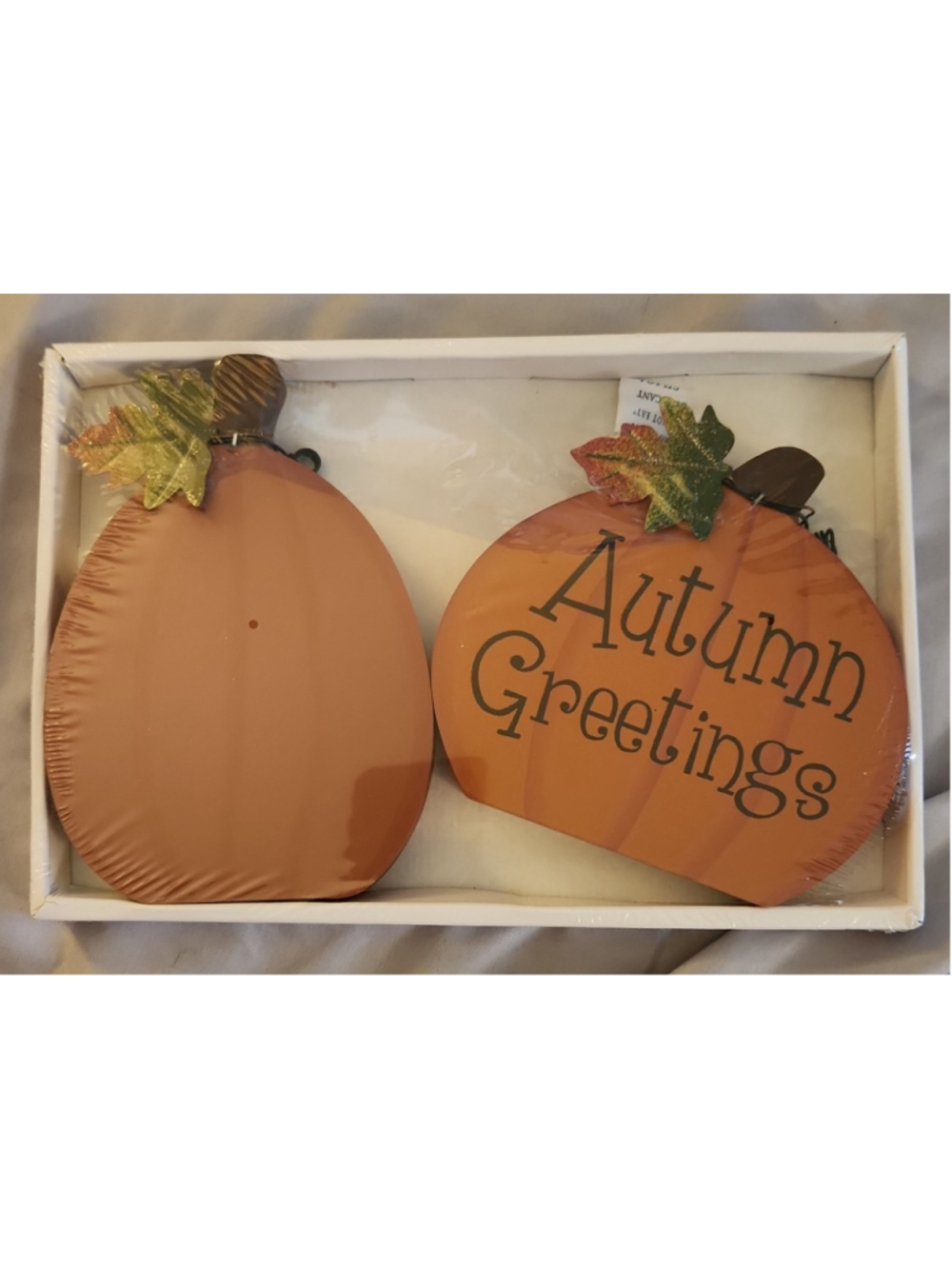 Wood Pumpkin 2 pack decor